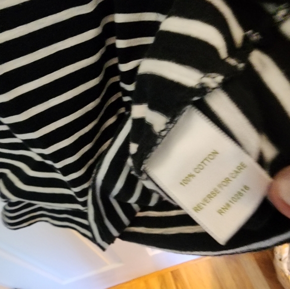 Garnet Hill Knit Cotton Midi Dress Size 4 Navy Nautical White Stripe Beach - Picture 5 of 8